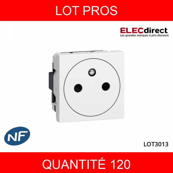 LEGRAND - LOT PROS - Mosaic L -Prise de courant 2P+T 16A Surface - bornes auto- blanc 077111LX120