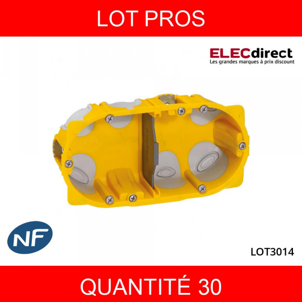 Legrand - LOT PROS - Boîte d'encastrement 2 postes BBC - Prof. 40 - 080022X30