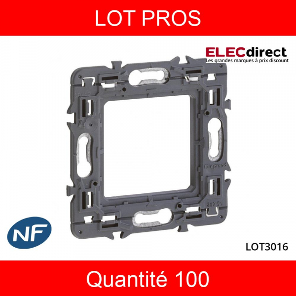 LEGRAND - LOT PROS - Support simple 1 poste (2M) - Mosaic/Céliane - Fixation VIS - 080251x100