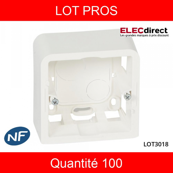 LEGRAND - LOT PROS - Mosaic - Cadre saillie 1 poste - prof 40 - 2 modules - 080281x100