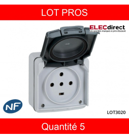 LEGRAND - LOT PROS - Plexo - Prise de courant 3P+N+T 20A - saillie - IP55/IK08 - 091657X5