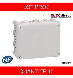 LEGRAND - LOT PROS - Boite Plexo 180x140x86 étanche gris IP55/IK07- 750°C - 092052X10