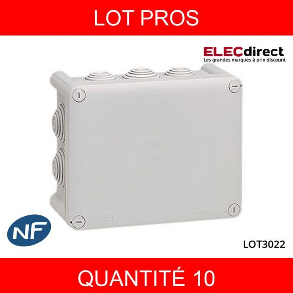LEGRAND - LOT PROS - Boite Plexo 180x140x86 étanche gris IP55/IK07- 750°C - 092052X10