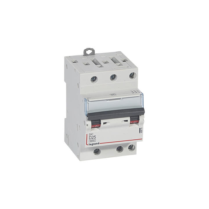 Legrand - Disjoncteur - 3P - 25A - Courbe D - DX3 6000/10kA - Vis/Vis - Réf : 408070