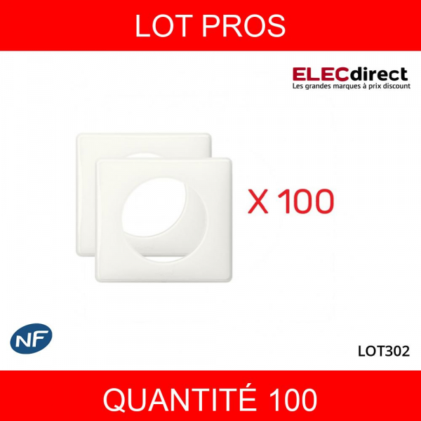 LEGRAND - LOT PROS - Legrand Céliane - Plaque de finition 1 poste Yesterday - Blanc - REF : 066631X100