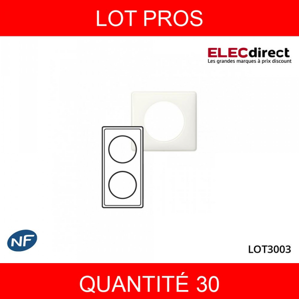 LEGRAND - LOT PROS - Legrand Céliane - Plaque de finition 2 poste Yesterday - Blanc - REF : 066632X30
