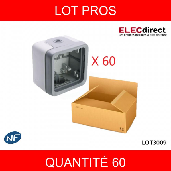 LEGRAND - LOT PROS- Plexo - Boîtier à embouts Prog Plexo composable - 1 poste - gris - 069651X60