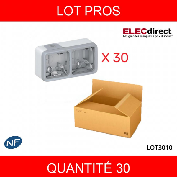 LEGRAND - LOT PROS- Plexo - Boîtier 2 postes horizontaux - Réf : IP55/IK07 - 069672X30