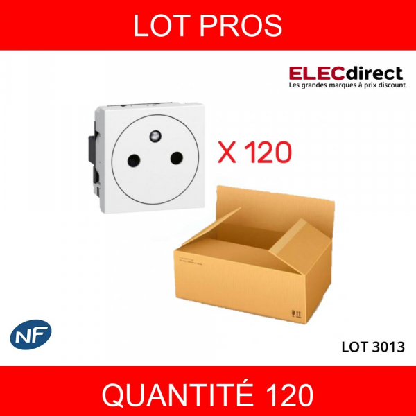 LEGRAND - LOT PROS - Mosaic L -Prise de courant 2P+T 16A Surface - bornes auto- blanc 077111LX120