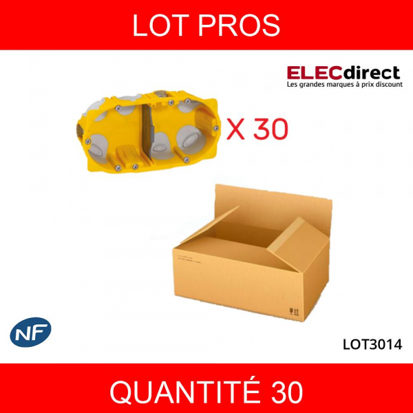 Legrand - LOT PROS - Boîte d'encastrement 2 postes BBC - Prof. 40 - 080022X30