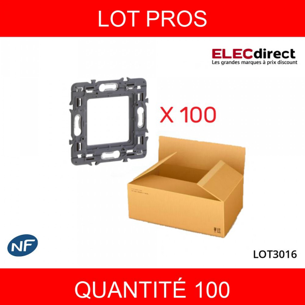 LEGRAND - LOT PROS - Support simple 1 poste (2M) - Mosaic/Céliane - Fixation VIS - 080251x100