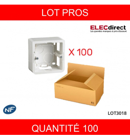 LEGRAND - LOT PROS - Mosaic - Cadre saillie 1 poste - prof 40 - 2 modules - 080281x100