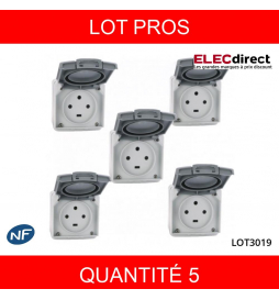 LEGRAND - LOT PROS - Plexo - Prise de courant 3P+T 20A - saillie - IP55/IK08 - 091656X5