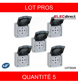 LEGRAND - LOT PROS - Plexo - Prise de courant 3P+N+T 20A - saillie - IP55/IK08 - 091657X5