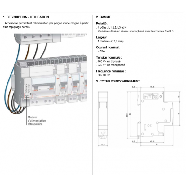 LEGRAND - LOT - Module de raccordement tétrapolaire - Réf : 406298X5