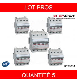 LEGRAND - LOT PROS - DX3 Interrupteur-sectionneur tétrapolaire 63A - Réf : 406481X5