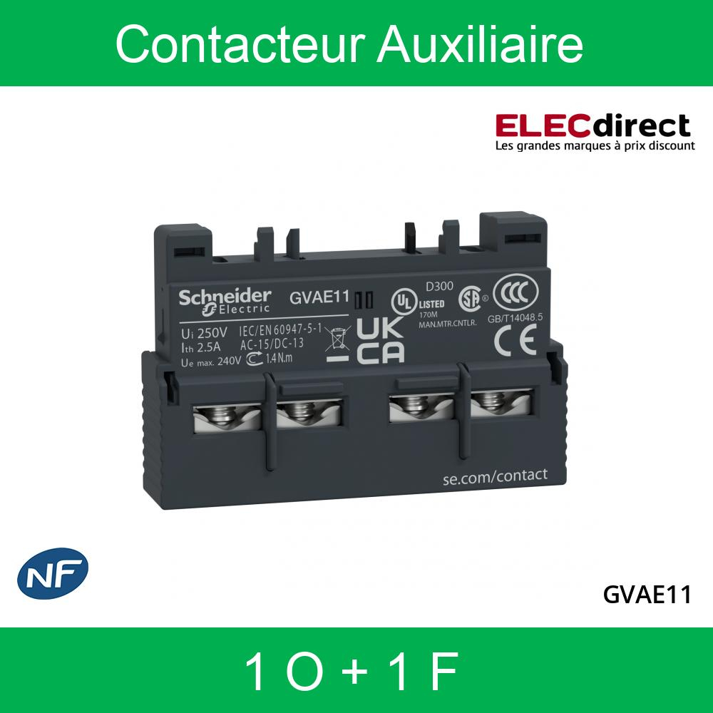 Schneider - Contacteur Auxiliaire - 1 O + 1 F - Réf : GVAE11