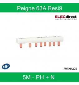 Schneider - Resi9 XP - monobloc Peigne Neutre+Phase 5M - 63A - R9PXH205