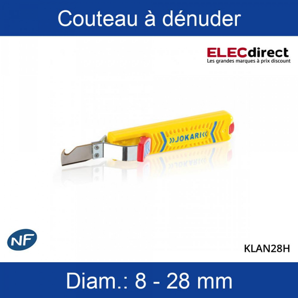 Klauke - Jokari - Couteau à dénuder - 8-28 mm - Réf : N28H - ELECdirect  Vente Matériel Électrique