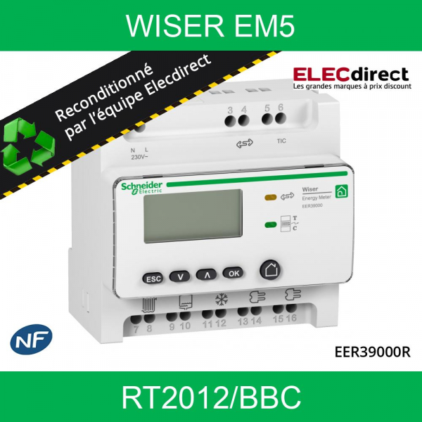 Schneider - Compteur RT2012 - 5 entrées 230V MONO - Wiser - EM5 - EER39000R  - ELECdirect Vente Matériel Électrique