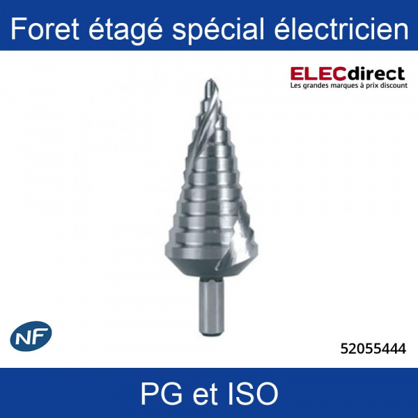 Klauke - Foret à étage PG et ISO spécial électricien - Réf: 52055444 -  ELECdirect Vente Matériel Électrique