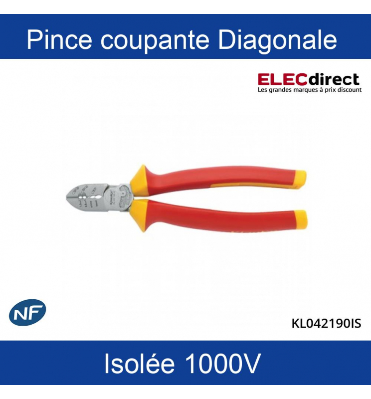 Klauke - Pince coupante diagonale pour électricien VDE - Réf : KL042190IS -  ELECdirect Vente Matériel Électrique