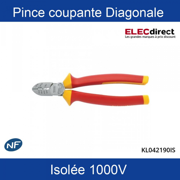 Klauke - Pince coupante diagonale pour électricien VDE - Réf : KL042190IS -  ELECdirect Vente Matériel Électrique