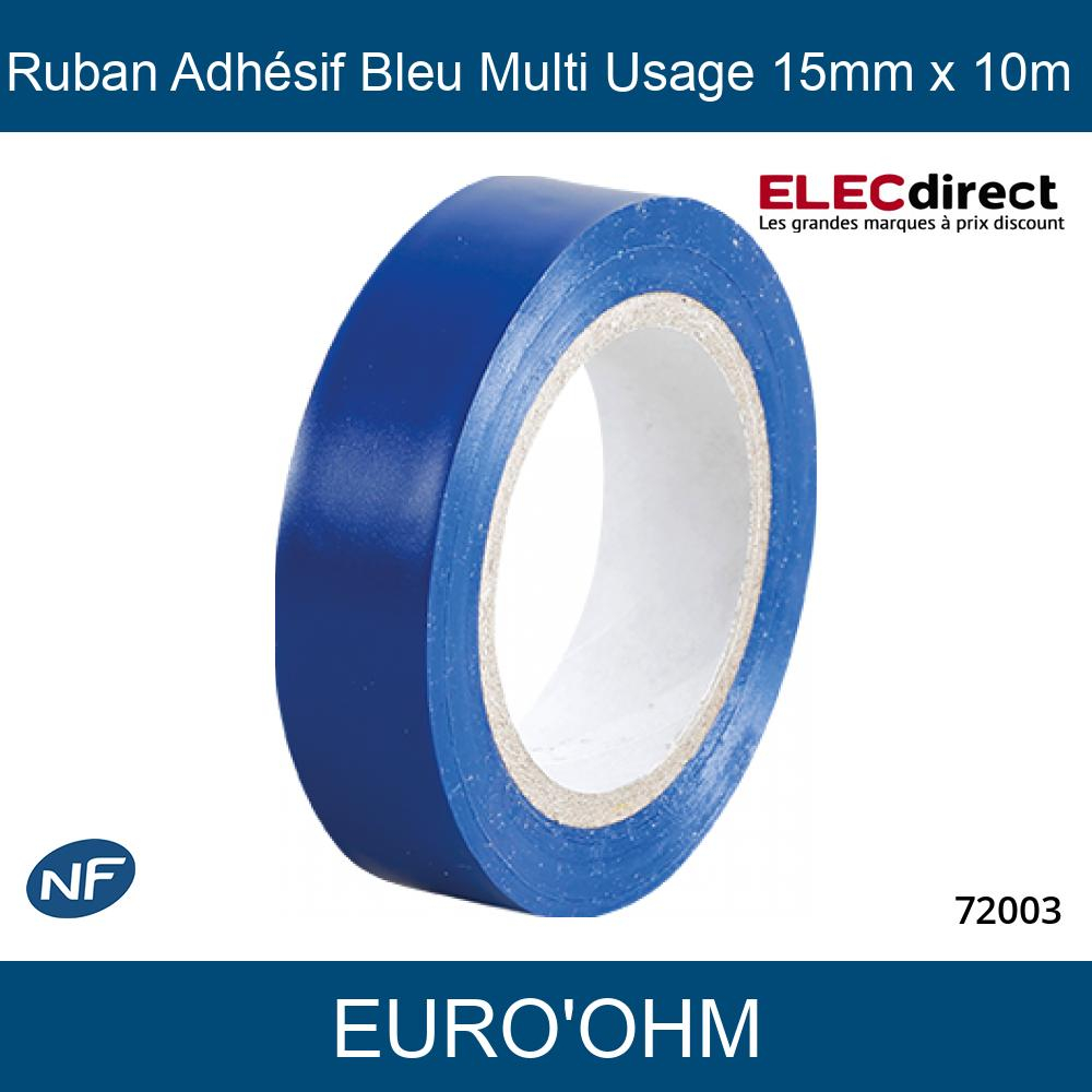 Eur'Ohm - Ruban isolant adhésif - Couleur noir - Chatterton - 15mm x 10m -  Réf : 72002 - ELECdirect Vente Matériel Électrique