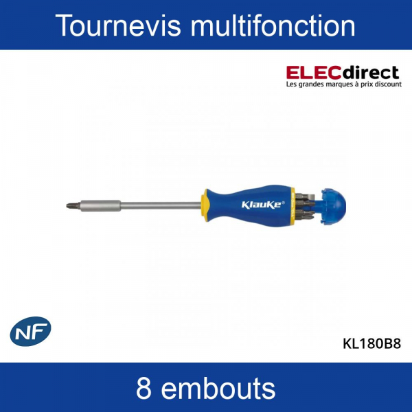 Klauke - Tournevis cruciforme Phillips PH1 isolé 1000V - Réf