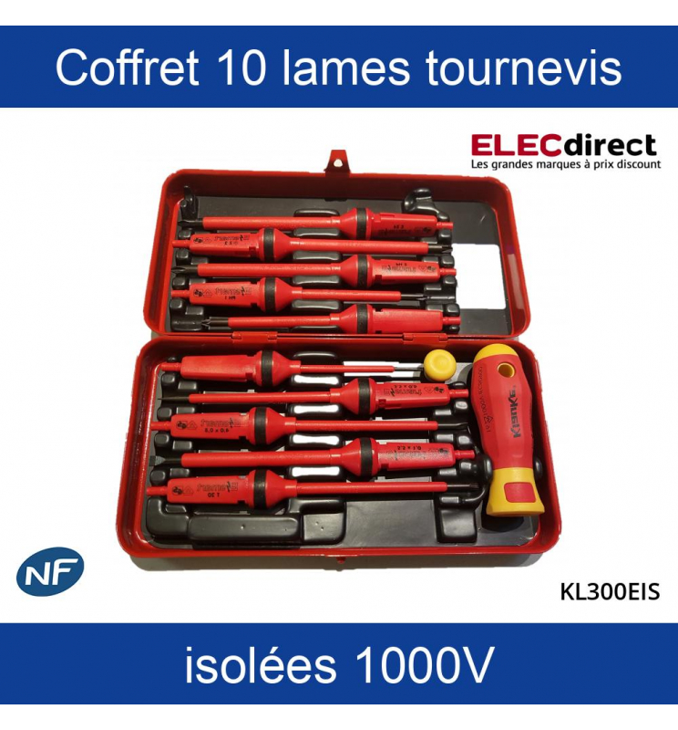 Coffret compact de 17 outils pour électricien isolés 1000V