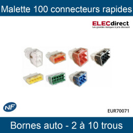 Eur'ohm - Malette de 100 connecteurs rapides de 2 à 10 trous - Réf : EUR70071