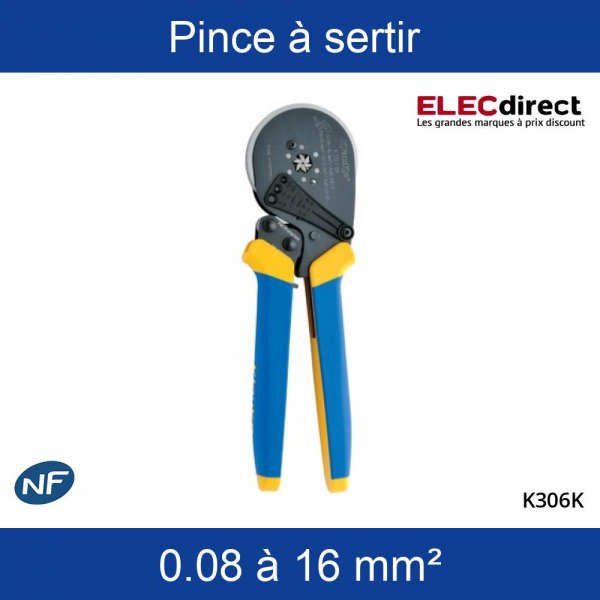 Klauke - Pince à sertir pour embouts de 0,08mm à 16mm² - Réf