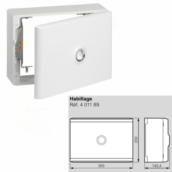 Legrand - Disjoncteur de branchement EDF 60A Instantané + Platine + Habillage 18Modules Avec Porte - Réf. : 401051+401191+401189