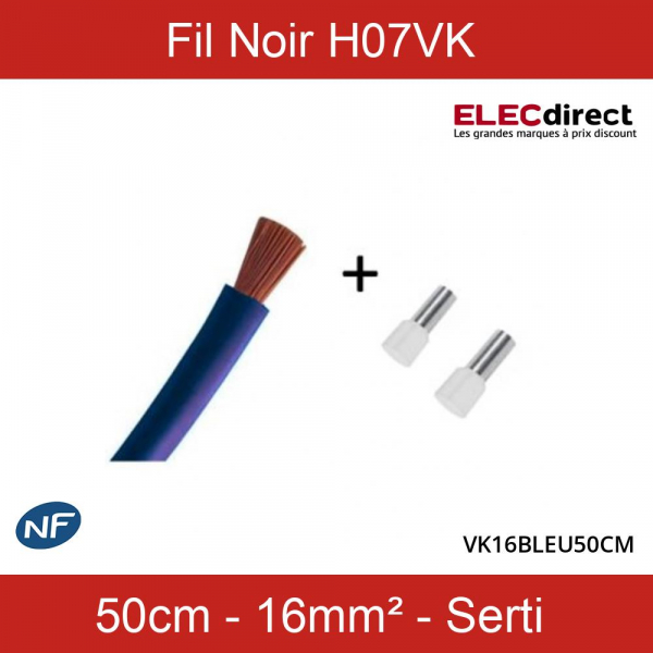 Fil souple H07VK de 16mm² souple - Marron - Coupe au mètre - Réf : VK16M -  ELECdirect Vente Matériel Électrique