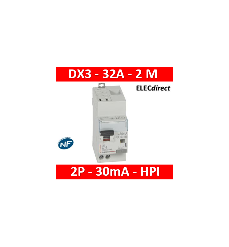 Legrand - Disjoncteur différentiel DX³4500 - vis/vis - U+N 230V~ - 20A  typeAC 30mA - courbe C 
