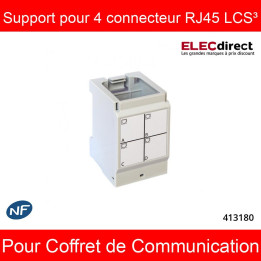 Legrand - Support pour 4 connecteurs RJ45 LCS³ pour coffret de communication- Réf : 413180