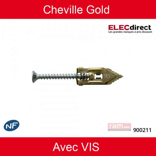 RAM - Cheville Gold avec VIS - Boîte de 100 - Réf : 900211