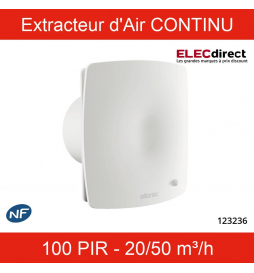 Atlantic - CURV CONFORT - Extracteur d'air CONTINIU - 100 PIR - Diamètre 100 mm - 20/50 m³/h - Réf : 123236