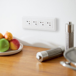 Legrand - Mosaic - Plaque 8 modules horizontal + Support - Réf. : 078818L+080253