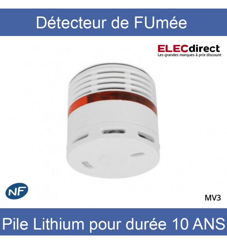 Miidex - Détecteur de fumée autonome Vision-EL - Pile Lithium - Blanc -  IP20 - Réf : MV3 - ELECdirect Vente Matériel Électrique