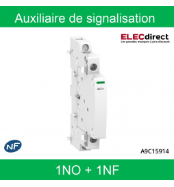 Schneider - Acti9 - iACTs - Auxiliaire de signalisation 1NO + 1NF pour ICT - Réf : A9C15914