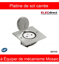 Socle réceptacle pour 2 prises de sol Inox Brossé - Prises de sol