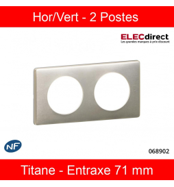 Legrand Céliane - Plaque double Anodisé - Titane - 068902