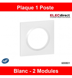 Legrand - Plaque de Finition carrée 1 poste Dooxie - finition Blanc - Réf : 600801