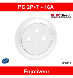 Legrand Céliane - Enjoliveur PC 2P+T blanc - affleurant - Surface - Réf : 068111