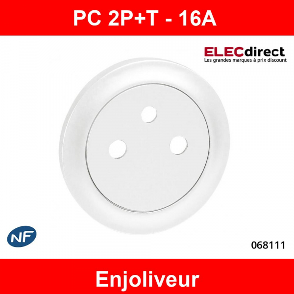 Legrand Céliane Enjoliveur prise de courant 2P+T Surface Blanc 068111