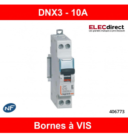 DISJONCTEUR LEGRAND DNX3 PH/N - 10A - VIS/VIS - 406773