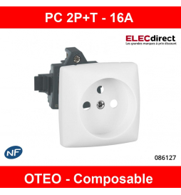 Legrand Oteo - Prise de courant 2P+T composable 16A - 230V - 086127