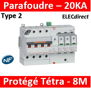 Parafoudre T1 - Iimp 25 kA-pole - 3P+N - 8 modules Legrand
