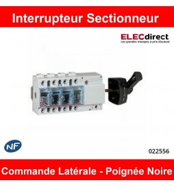 LEGRAND - Vistop - Interrupteur-Sectionneur - Avec commande latéral et poignée noire - 160A - 4P - Réf : 022556